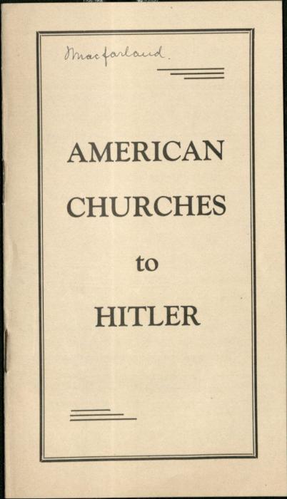 American Churches to Hitler