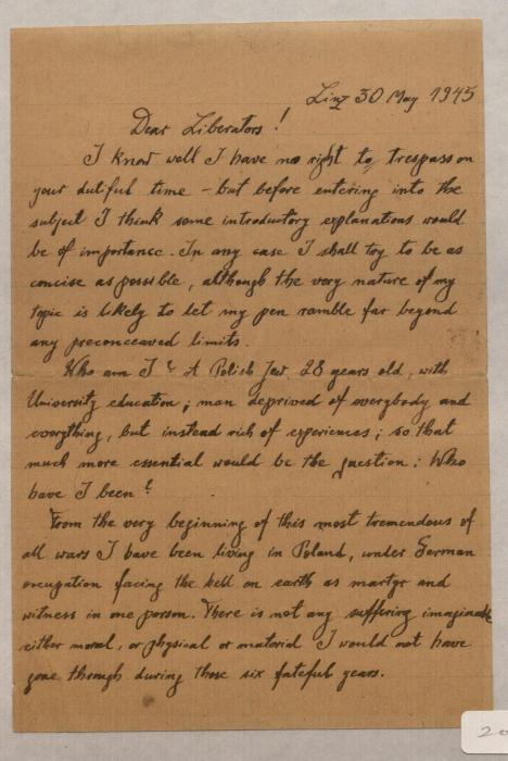 Lewy, Julius letter 1945